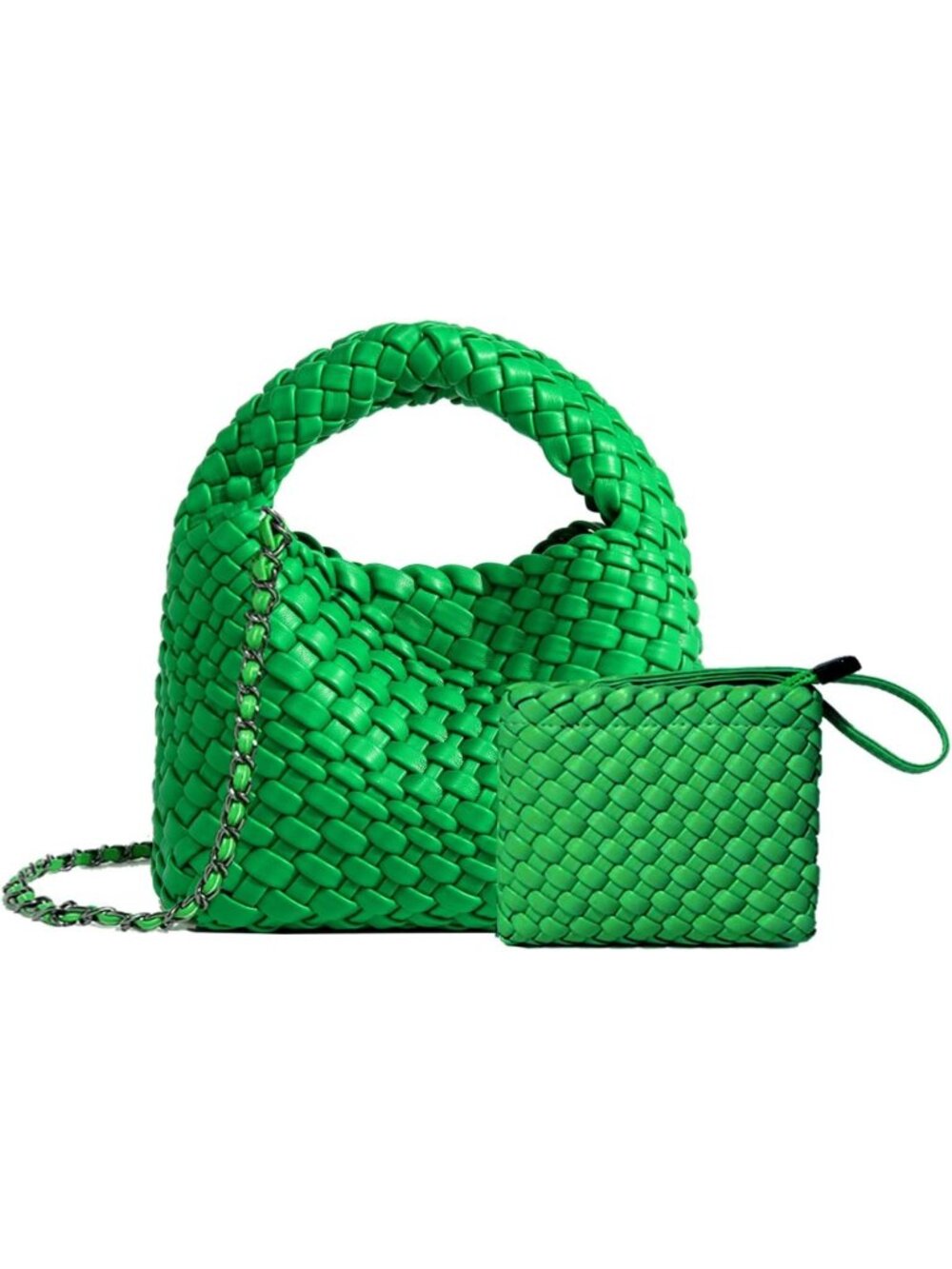 Chic Woven Mini Handbag for Women, Stylish Tote Bucket Bag, Crossbody Purse